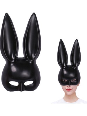Go İthalat Siyah Renk Ekstra Lüks Uzun Tavşan Maskesi 35X16 cm (5440)