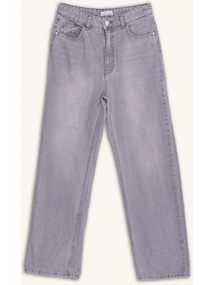 DeFacto 90's Wide Leg Yüksek Bel Düz Paça Uzun Jean Yıkamalı Pantolon F5179AX25CW