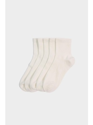 DeFacto Kadın Rahat Lastikli 5'li Pamuklu Soket Çorap G7446AXNS