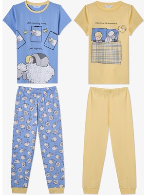 Penti Mavi Erkek Çocuk Sheepy  Pamuklu 2'li Pijama Takımı