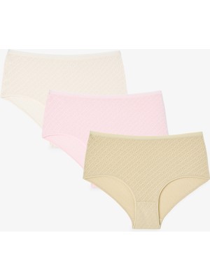 Penti Renkli Sweet Feel 3'lü Pointel Yüksek Bel Slip Külot