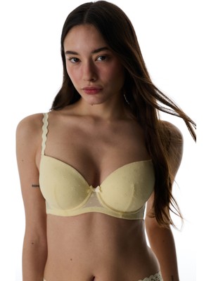 Penti Sarı Laluce Lace Dantel Balenli Sütyen