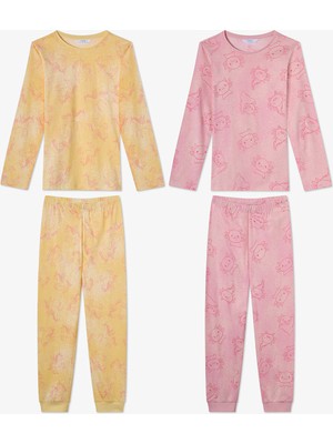 Penti Pembe Kız Çocuk Flying Uzun Kollu Pamuklu 2'li Pijama Takımı