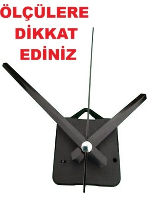 Cnr Shop Saat Mekanizması, Şaft Boyu 14 Mm, Sessiz Çalışır Akar Mekanizma Akrep-Yelkovan-Saniye-(Askılı)