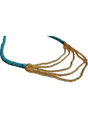 Chellomood - Altın Dalgalar – Turkuaz Boncuklu Bohem Kolye
