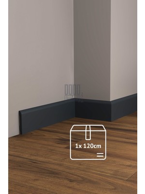 Evime Decor Antrasit 10CM Süpürgelik 1 Boy 120CM Profil, Koyu Gri Polimer Duvar Zemin Dekorasyonu Dayanıklı