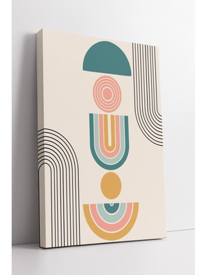 KOSS Dijital Renkli Geometrik Desenli Minimalist Modern Boho Tarz Soyut Duvar Dekoru Kanvas Tablo