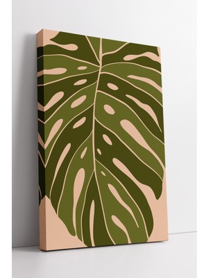 KOSS Dijital Tropikal Monstera Yaprağı Desenli Kanvas Tablo – Doğal Yeşil Bitki Temalı Modern Duvar Dekoru