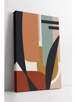 KOSS Dijital Soyut Renk Bloklarıyla Modern Minimal Boho Tarzında Geometrik Desenli Kanvas Tablo