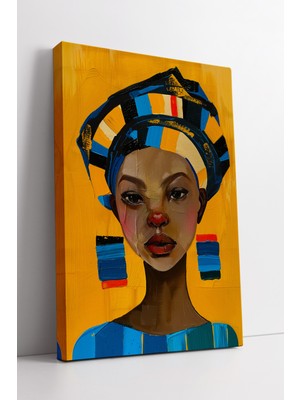 KOSS Dijital Modern Etnik Afrika Sanatı Kadın Portresi Soyut Yüz Figürlü Estetik Ev Ofis Duvar Dekoru