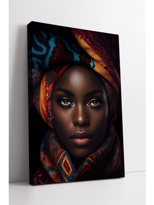 KOSS Dijital Afrikalı Kadın Portresi Kültürel Sanat Eseri Modern Dekoratif Etnik Tarz Kanvas Tablo