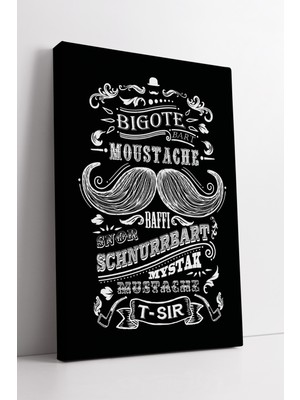KOSS Dijital Moustache Yazılı Retro Kanvas Tablo Berber Kuaför Dekoratif Duvar Sanatı Vintage Stil