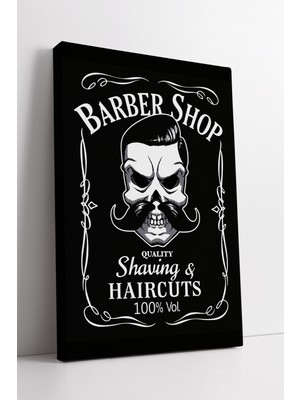 KOSS Dijital Barber Shop Yazılı Kanvas Tablo Retro Tarz Erkek Kuaförü Dekoratif Duvar Sanatı