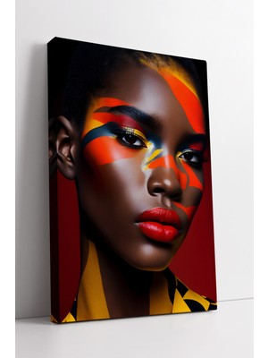 KOSS Dijital Afrika Esintili Sanat Portresi Kadın Figürü Modern Kanvas Tablo Estetik Dekoratif Duvar Sanatı
