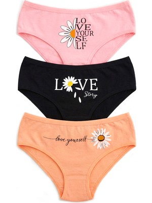 Öts Kız Çocuk Külot 3'lü Baskılı (%96 Pamuk - %4 Elastan)