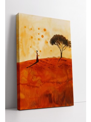 KOSS Dijital Afrika Manzara Sanatı Kadın Silueti Modern Minimal Tarz Kanvas Tablo Ev Ofis Duvar Dekoru
