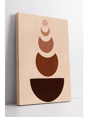 KOSS Dijital Boho Minimal Yarım Daire Soyut Tasarım Kanvas Tablo – Toprak Tonlu Modern Dekor