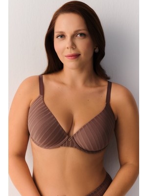 Suwen Stripe Basics Balkonet Toparlayıcı Desteksiz Balenli Sütyen