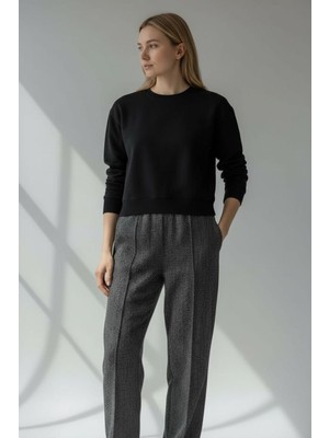 Kadın Kışlık Balık Sırtı Desenli Pantolon