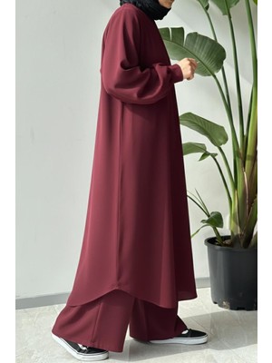 Ande Tesettür Asude Takım - Vişne