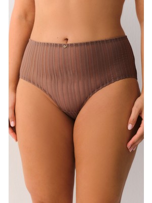 Suwen Stripe Basic Yüksek Bel Slip Külot