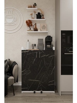 Asra Trend Lüks Çok Amaçlı Kiler Dolabı %100 MDF Erzak Organizer Dolabı MK11