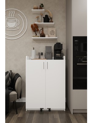 Asra Trend Mutfak Kiler Dolabı Beyaz Asra Trend Mk-08