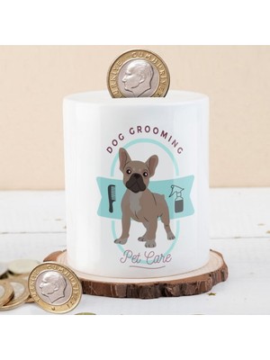 Asilmeydan Köpek Bakımı Para Birikim Kumbarası Seramik 27 cm Çift Yön Baskı ile Hediye Fikri