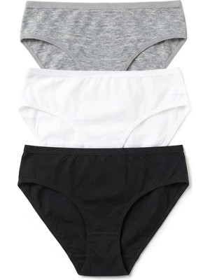 Öts Kadın Külot 3'lü Ribana (%96 Pamuk - %4 Elastan)