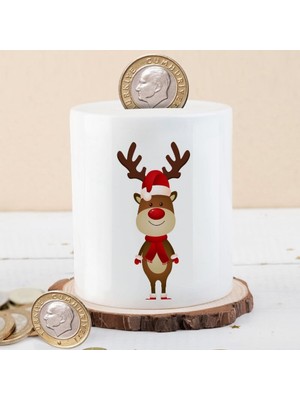 Asilmeydan Noel Şapkalı Geyik Para Birikim Kumbarası-1262-16832