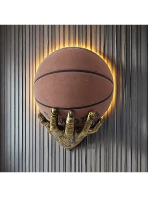 SUME Dekoratif El Şeklinde Duvara Monte Basketbol,futbol Topu Tutucu Reçine Oda Dekoru Top Saklama Için Ideal Spor Temalı Oda Dekoru