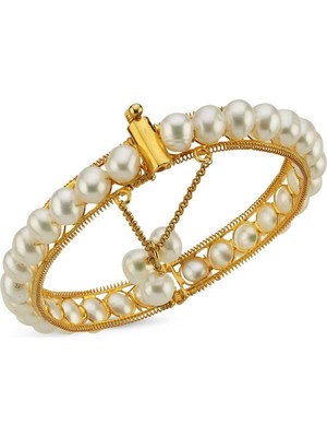 Birinci1926 Tek Sıra Doğal İnci Kelepçe Bileklik