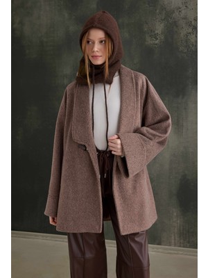 HE-QA Kemer Detaylı Kaban Kahve