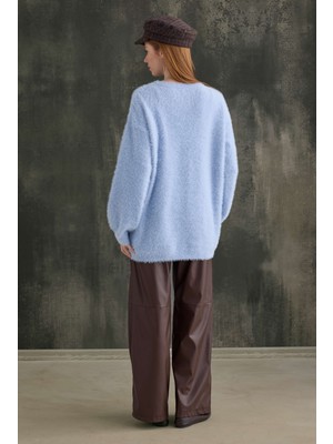 HE-QA Yumuşak Tüylü Kazak Aqua