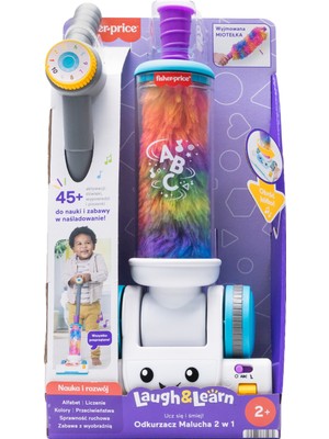 Fisher-Price® Eğlen ve Öğren 2'si 1 Arada Süpürge | Birden Fazla Dil Desteğine Sahip Müzikli Eğitici Süpürge Oyuncağı JMM35