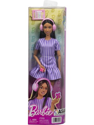 Barbie® Büyüleyici Parti Bebekleri (Fashionistas) - Mor Çizgili Elbise (Otizm) JJN58