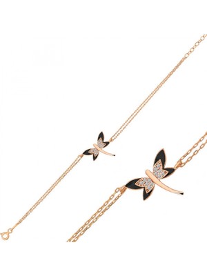 Pileli Store Pilelistore ​925 Ayar Gümüş Rose Yusufçuk Bileklik