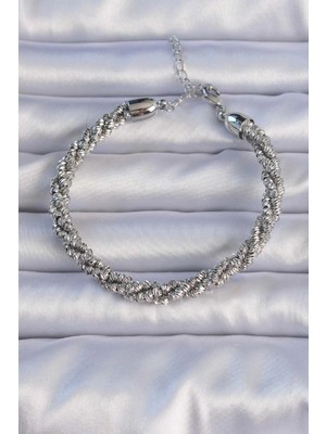 Pileli Store Pilelistore Pirinç Gümüş Renk Sarmal Model Bileklik - TJ-BB6296