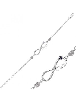 Pileli Store Pilelistore 925 Ayar Gümüş Sonsuzluk Canım Bileklik