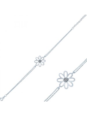 Pileli Store Pilelistore Gümüş Çiçek Bileklik