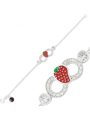 Pileli Store Pilelistore ​gümüş Çilek Sonsuzluk Çocuk Bileklik