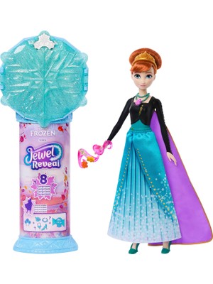 Disney Frozen Mattel Disney Karlar Ülkesi Sürpriz Takılar™ Anna Bebek | Değerli Taş Kutusu Dahil 8 Sürpriz ve 10 Aksesuar JJY37