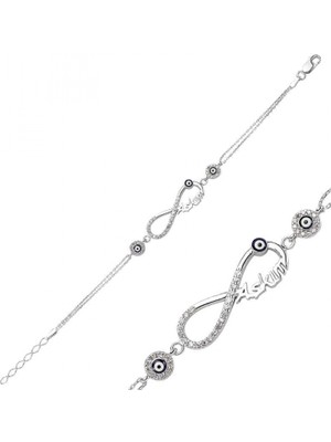 Pileli Store Pilelistore 925 Ayar Gümüş Sonsuzluk Aşkım Bileklik