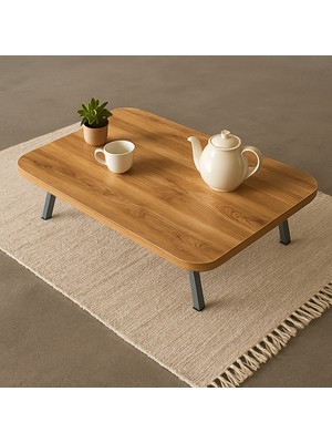 Ecowood Katlanabilir Dikdörtgen Yer Sofrası - 50X80 cm - Çam
