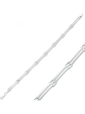 Pileli Store Pilelistore 925 Ayar Gümüş Iki Sıra Erkek Bileklik