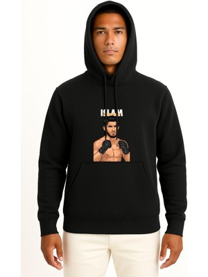 Bahriyeli Collection Kapüşonlu Islam Makhachev Göğüs Baskılı Unisex Sweatshirt