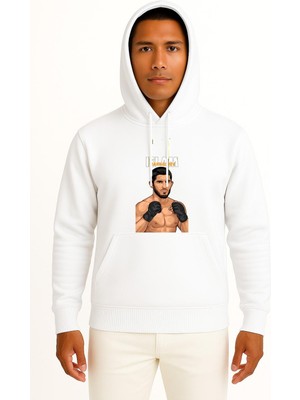 Bahriyeli Collection Kapüşonlu Islam Makhachev Göğüs Baskılı Unisex Sweatshirt