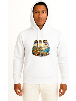 Bahriyeli Collection Kapüşonlu Antalya Özel Tasarım Göğüs Baskılı Unisex Sweatshirt