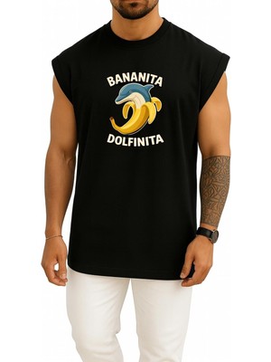 Bahriyeli Collection Oversize Bananita Dolfinita Göğüs Baskılı Atlet