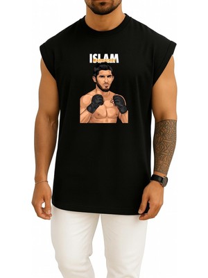 Bahriyeli Collection Oversize Islam Makhachev Göğüs Baskılı Atlet